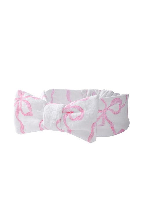 Bow Face Wash Beauty Headband - PINK BONNET