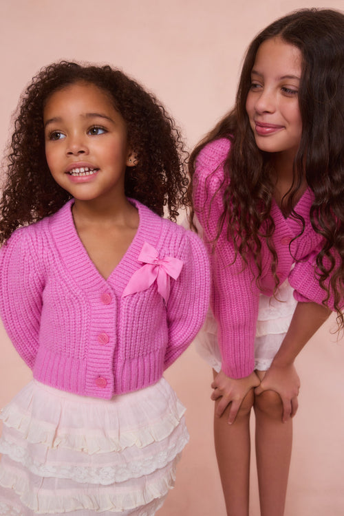 Girls Teisha Cardigan - ROSE POMPADOUR