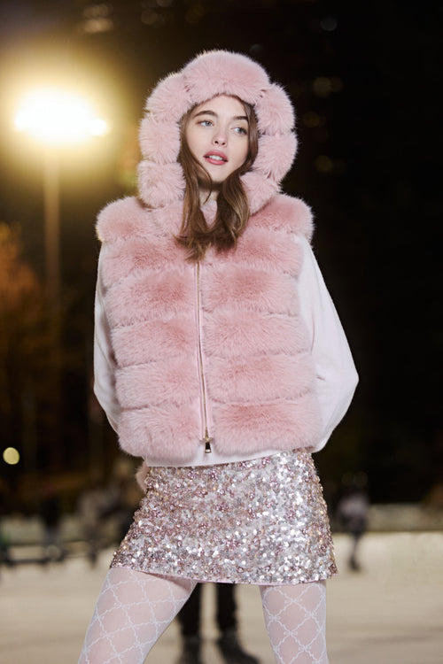 LoveShackFancy x MAX&MOI Faux Fur Fox Vest
