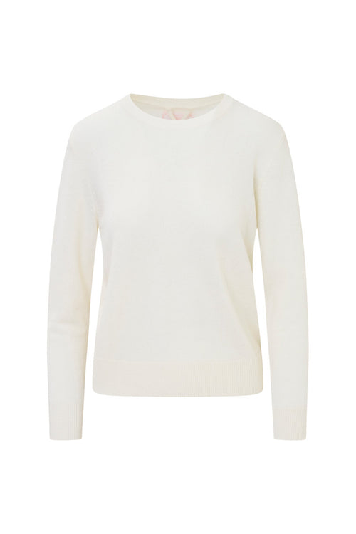 LoveShackFancy x MAX&MOI Piata Faux Fur Bow Sweater - WHITE