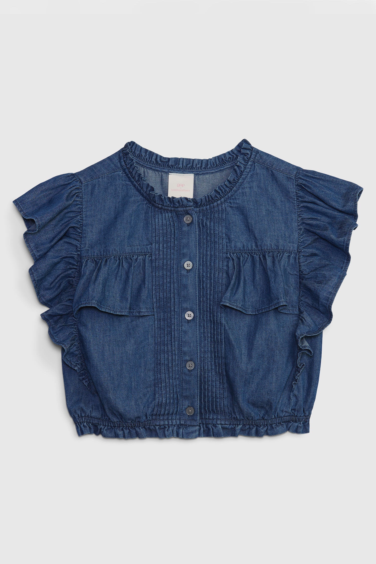 LoveShackFancy X Gap Kids Denim Ruffle Top