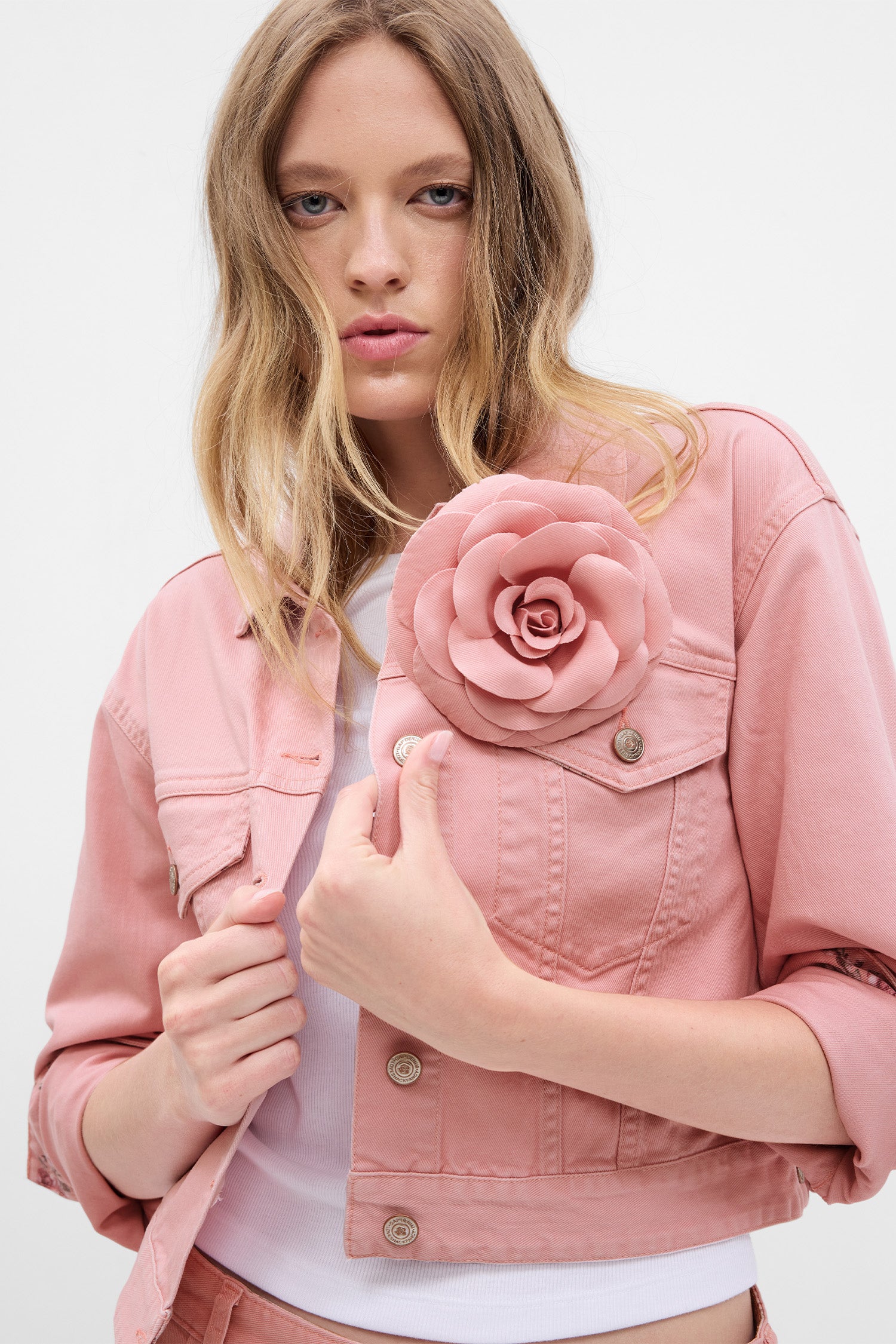 LoveShackFancy X Gap Rosette Denim Jacket