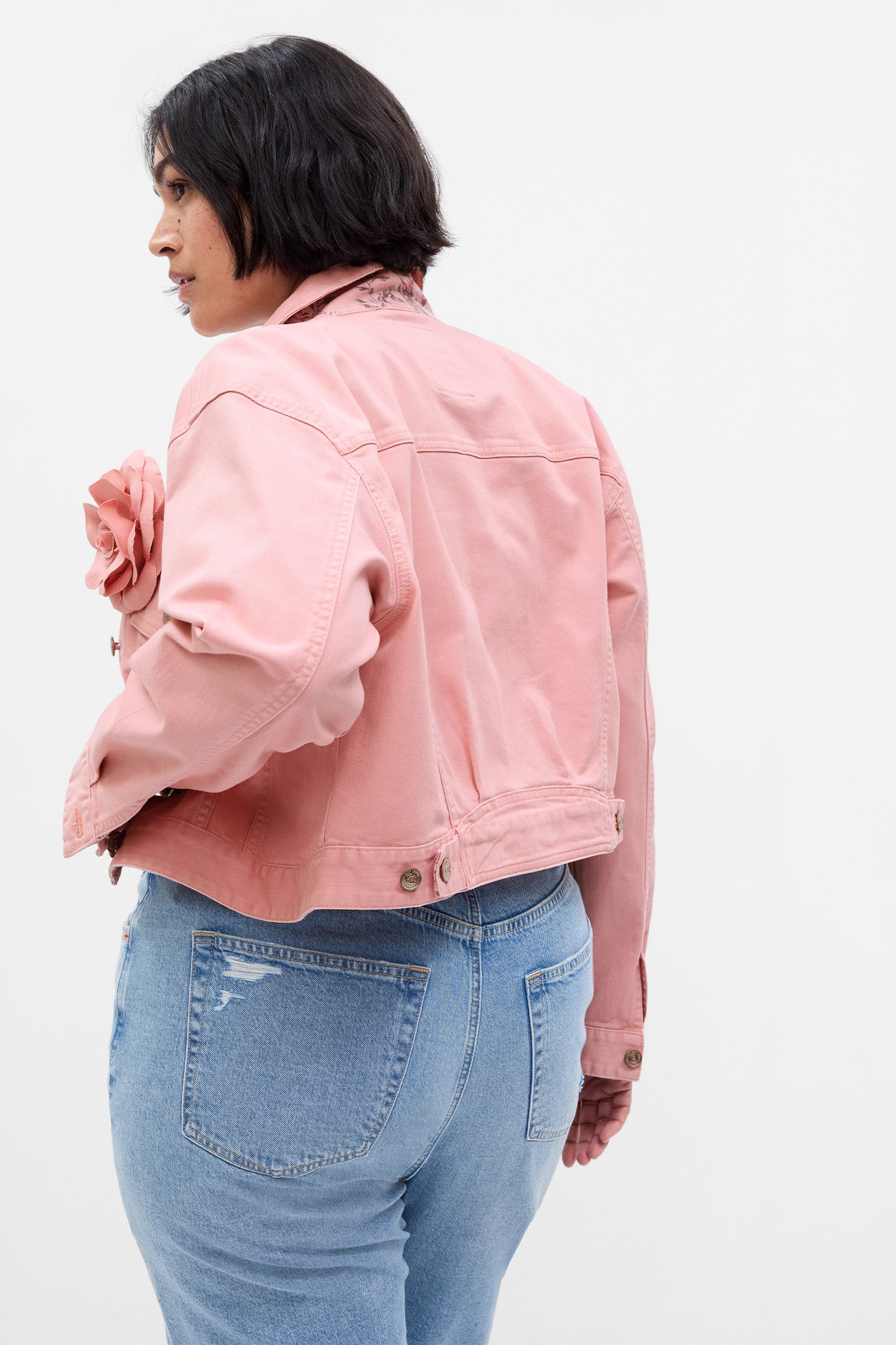 LoveShackFancy X Gap Rosette Denim Jacket