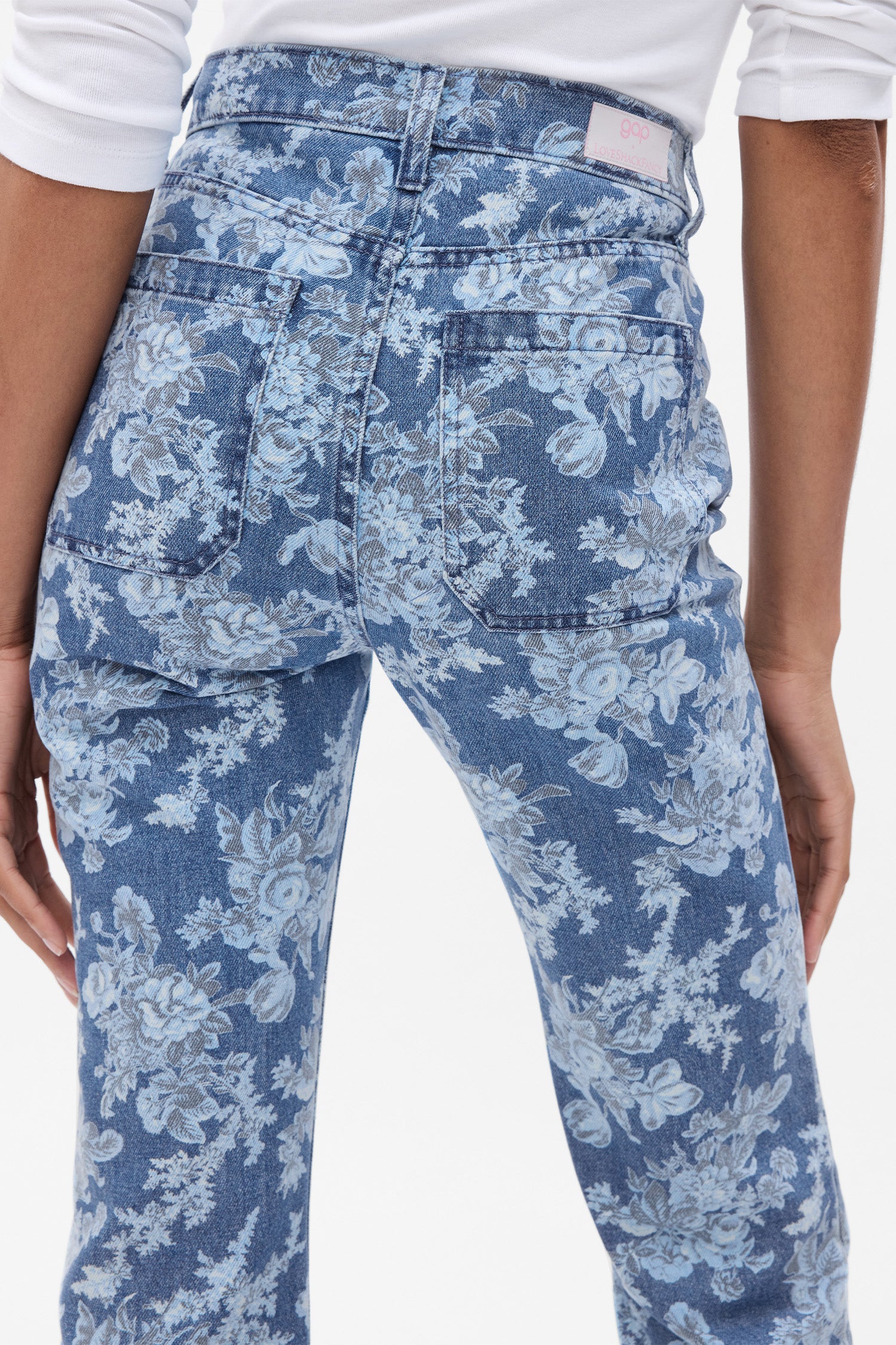 LoveShackFancy X Gap High Rise Floral Flare Jeans