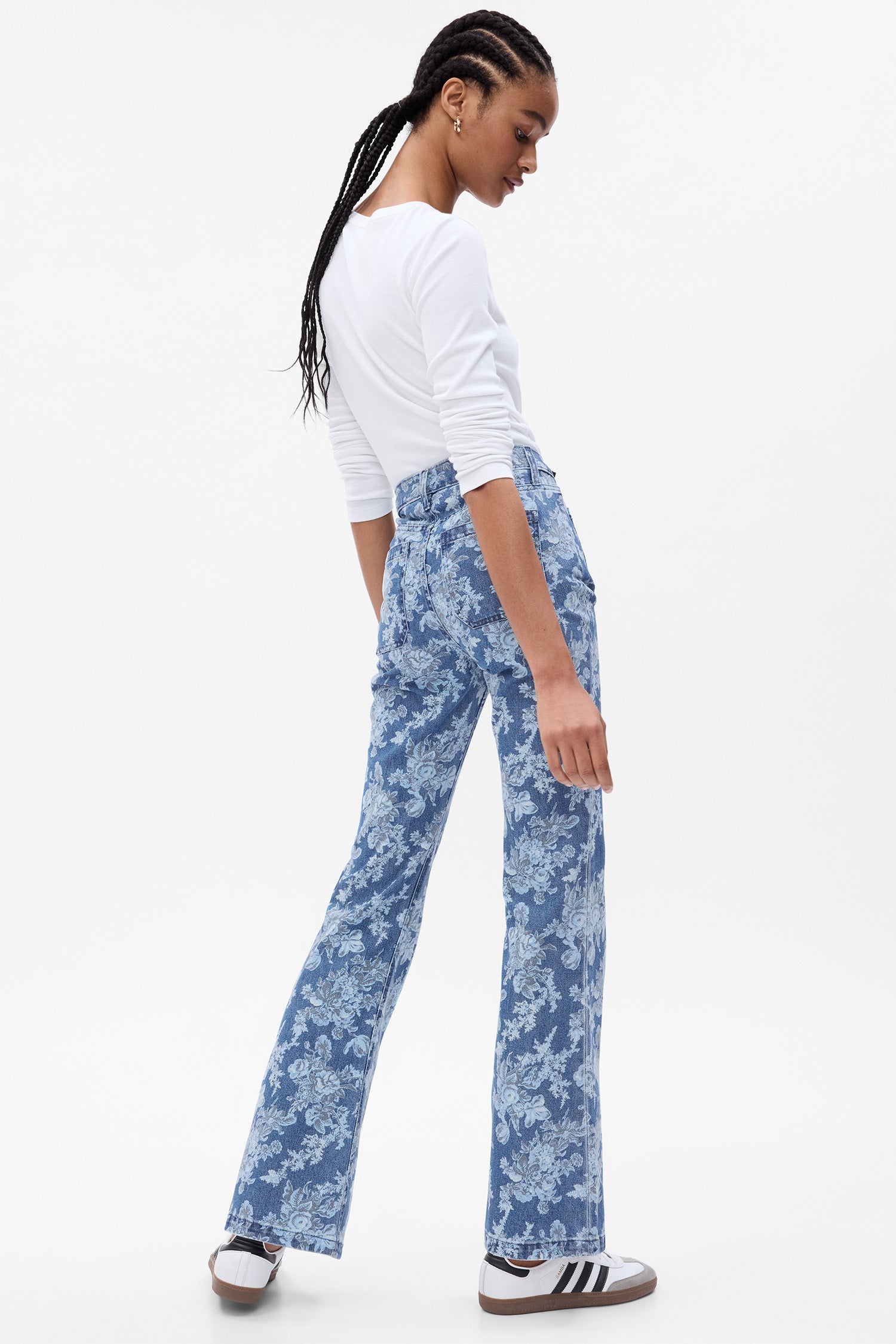 LoveShackFancy X Gap High Rise Floral Flare Jeans