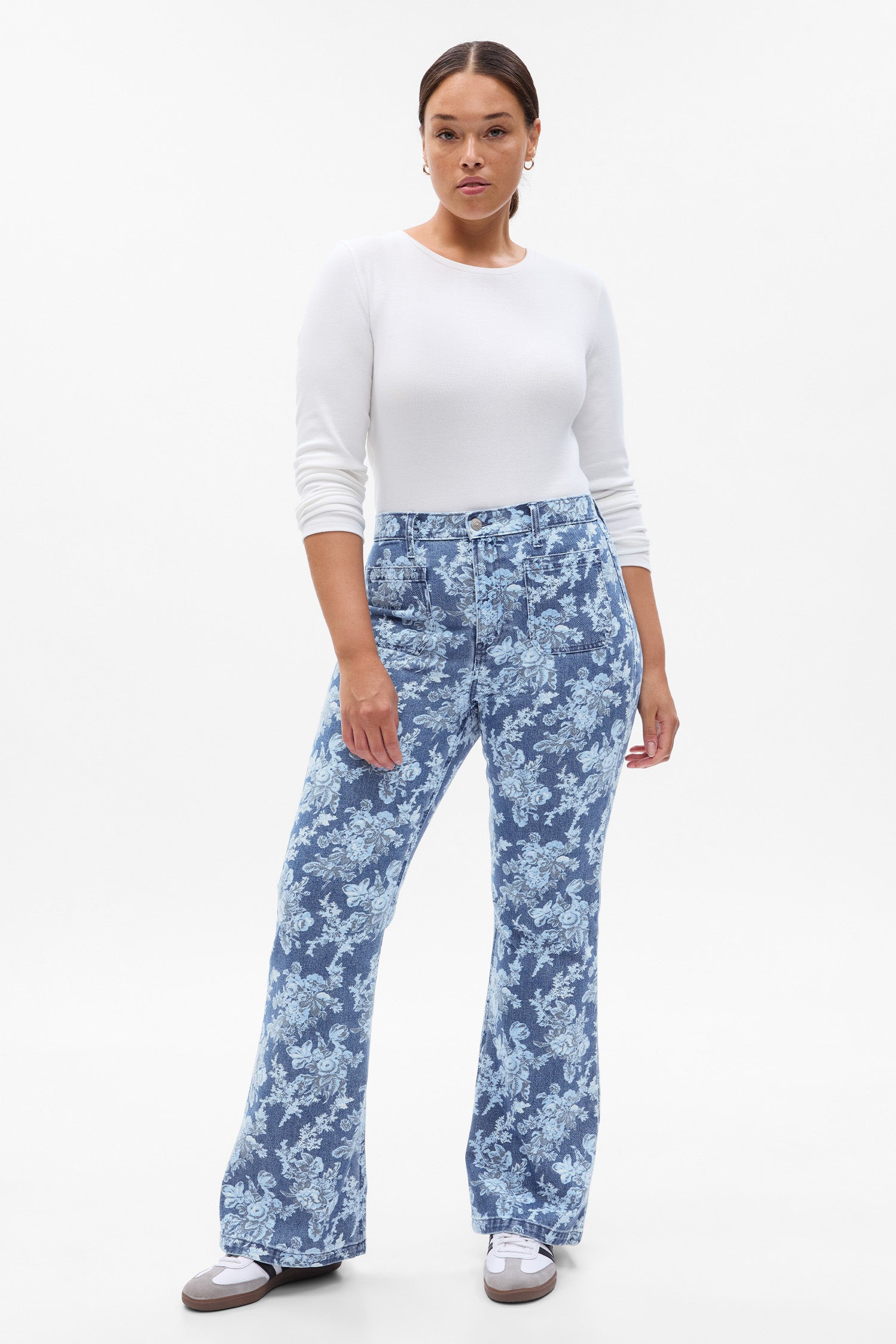 LoveShackFancy X Gap High Rise Floral Flare Jeans