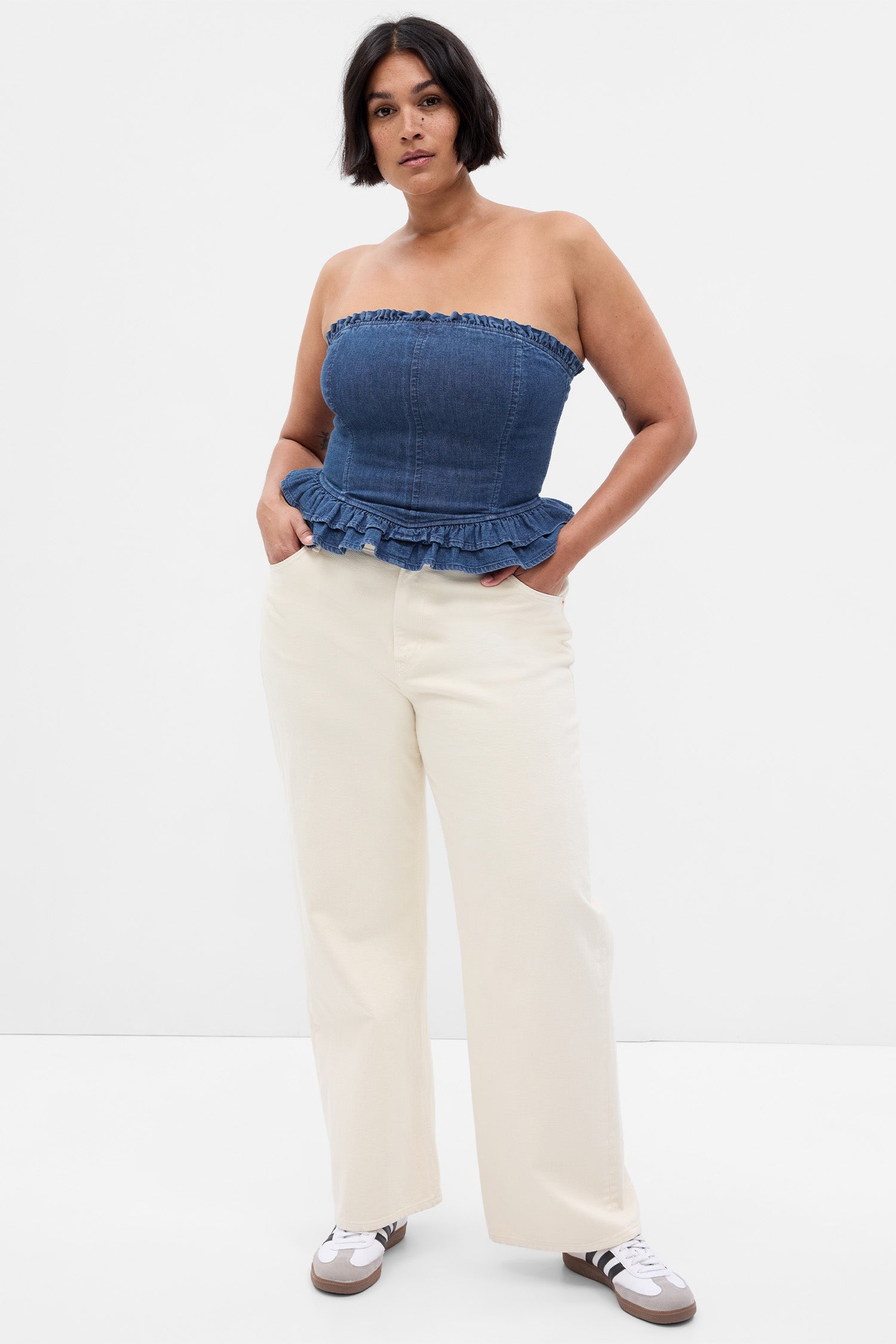 LoveShackFancy X Gap Denim Corset Top