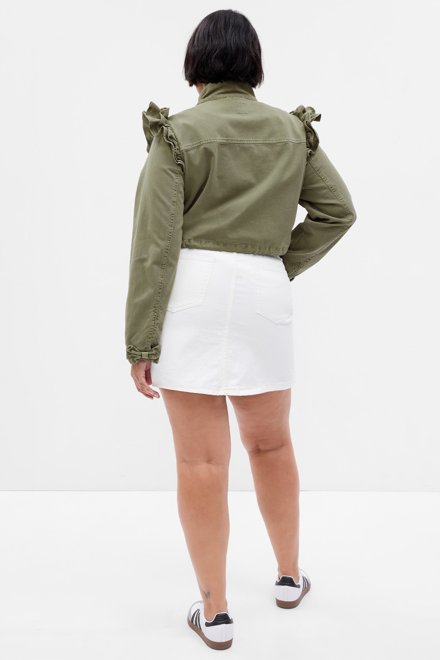 LoveShackFancy X Gap Ruffle Crop Utility Jacket