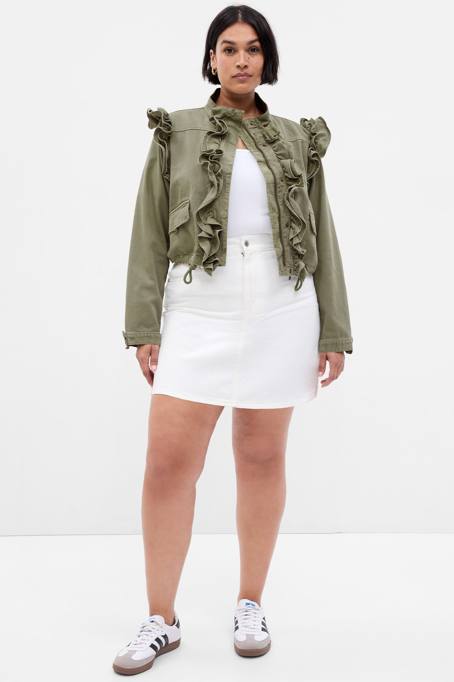 LoveShackFancy X Gap Ruffle Crop Utility Jacket