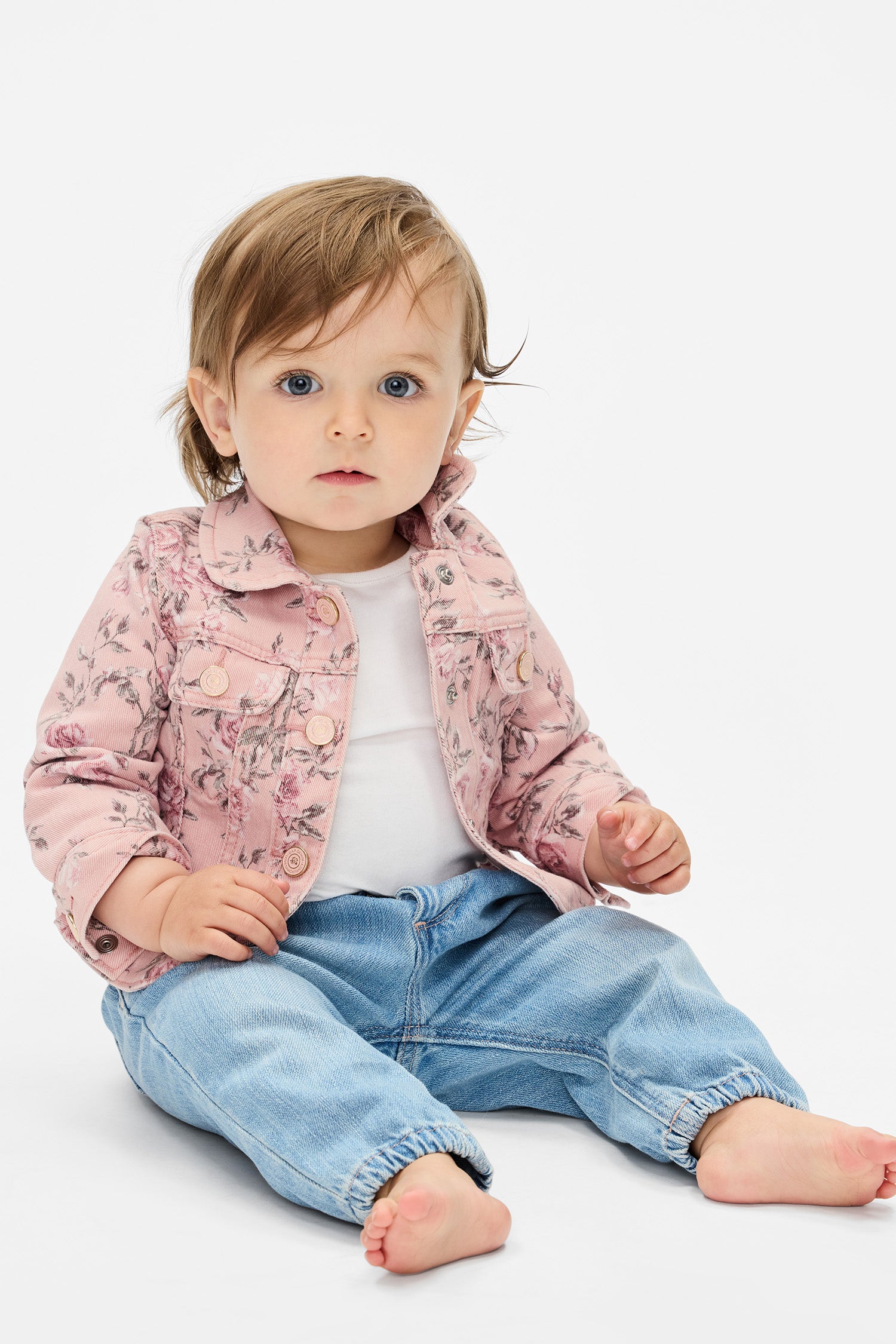 LoveShackFancy X Gap Baby Floral Denim Jacket