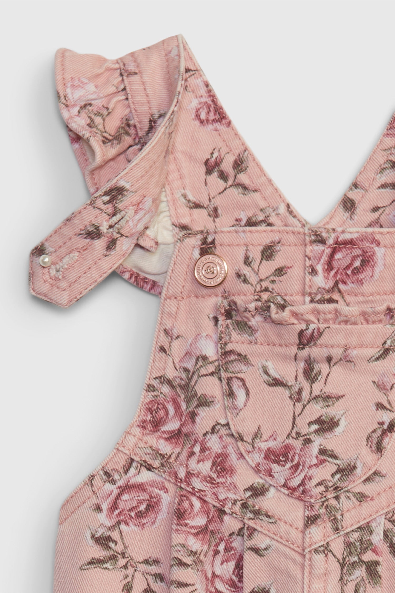 LoveShackFancy X Gap Baby Floral Denim Overalls