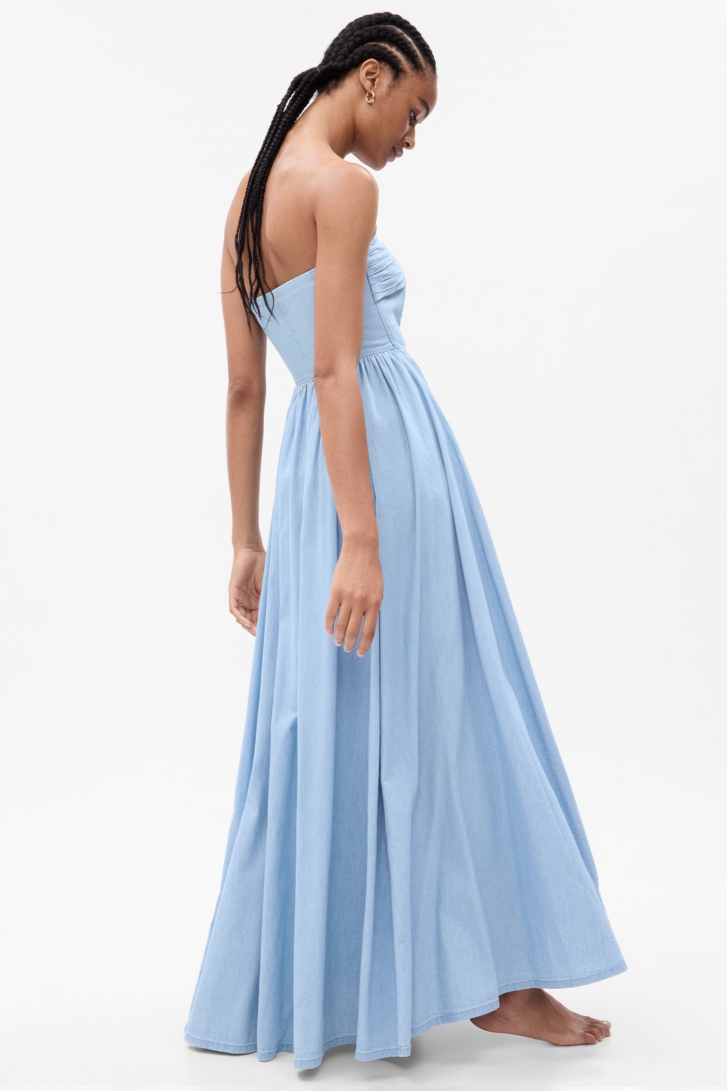 LoveShackFancy X Gap Denim Tiered Maxi Dress