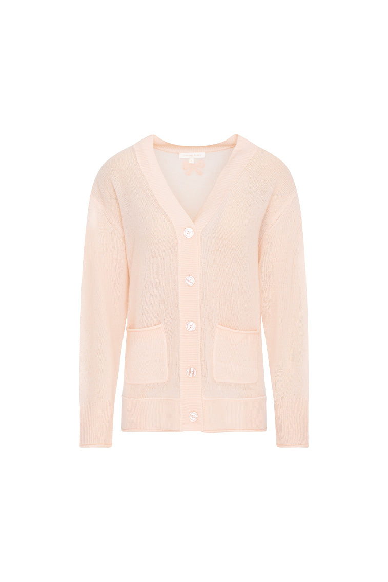 Applene Cashmere Bow Cardigan