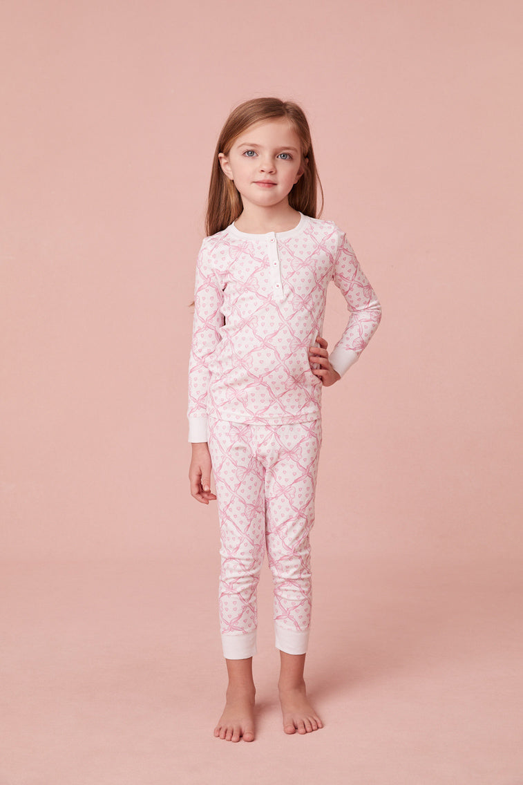 Roller Rabbit x LoveShackFancy Baby Bow Hearts Kids Pajama