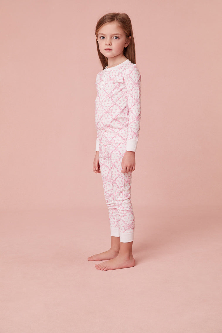 Roller Rabbit x LoveShackFancy Baby Bow Hearts Kids Pajama