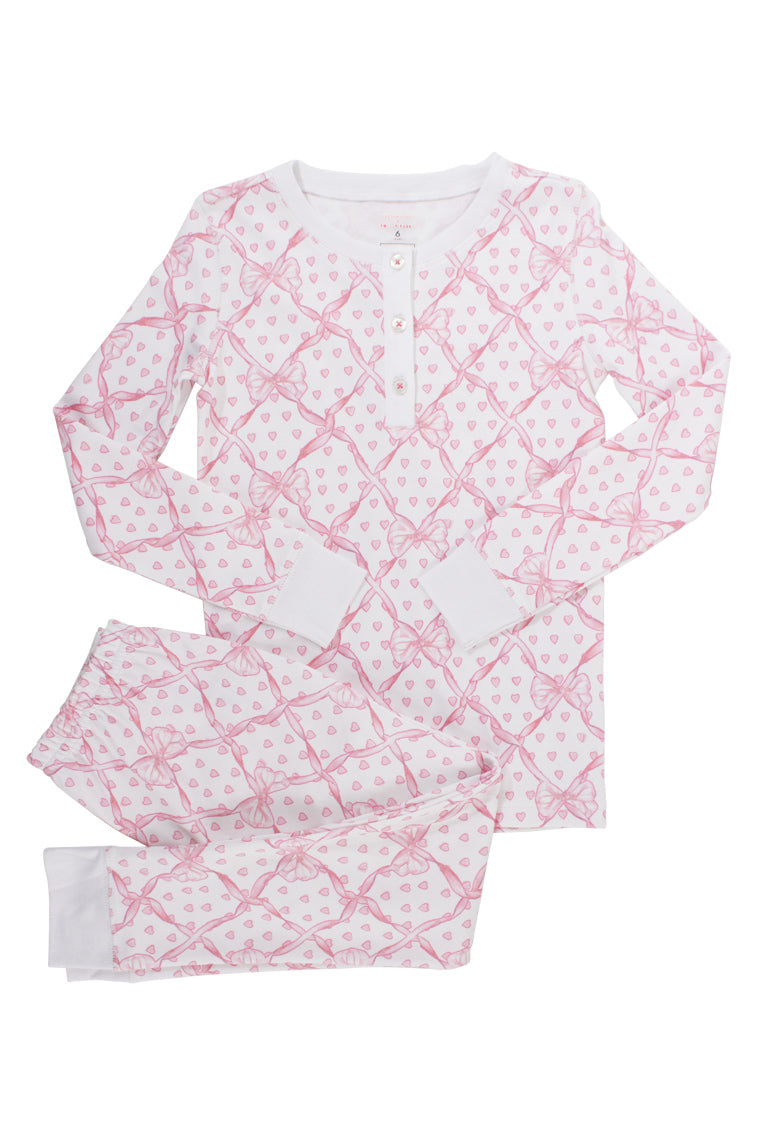 Roller Rabbit x LoveShackFancy Baby Bow Hearts Kids Pajama