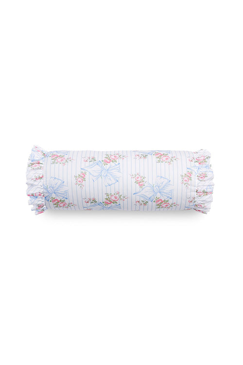 Ruffle Bolster Pillow - PASTEL BLUE
