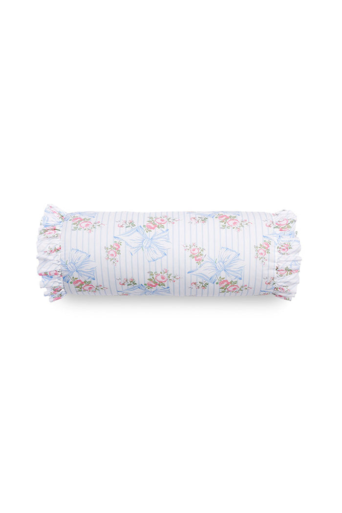 Ruffle Bolster Pillow - PASTEL BLUE