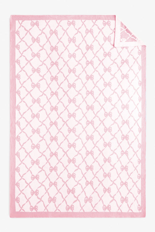 Bow Throw Blanket - PASTEL PINK