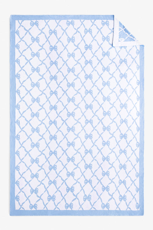 Bow Throw Blanket - SOFT BLUE