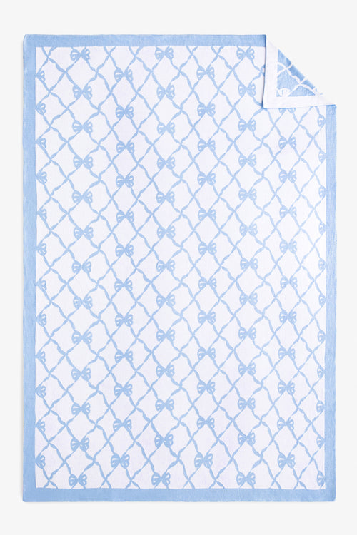 Bow Throw Blanket - SOFT BLUE