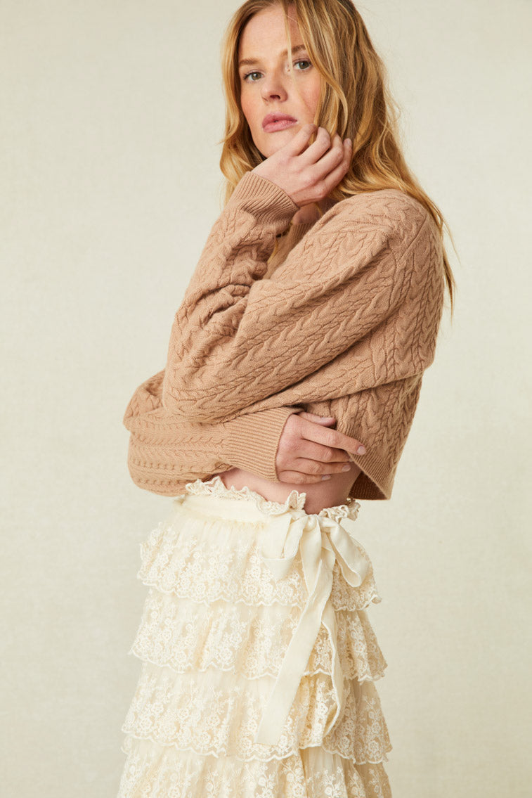 Calloway Crop Sweater - FAWN