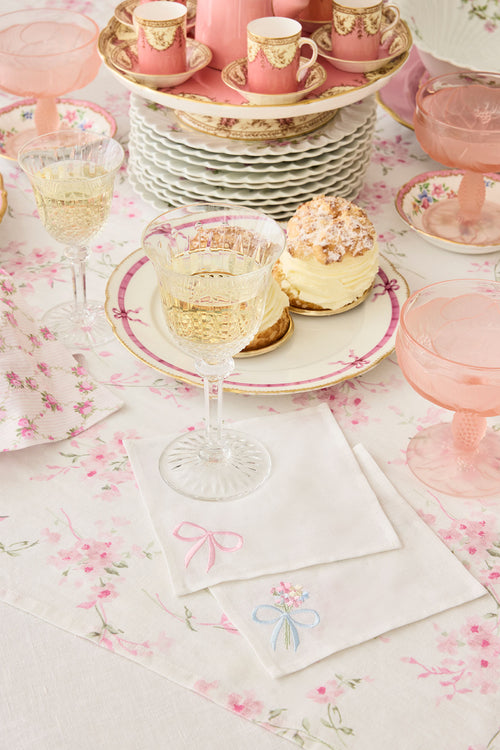 Bow Cocktail Napkins Set Of 4 - PINK
