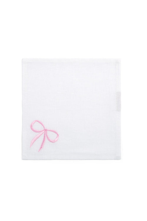 Bow Cocktail Napkins Set Of 4 - PINK