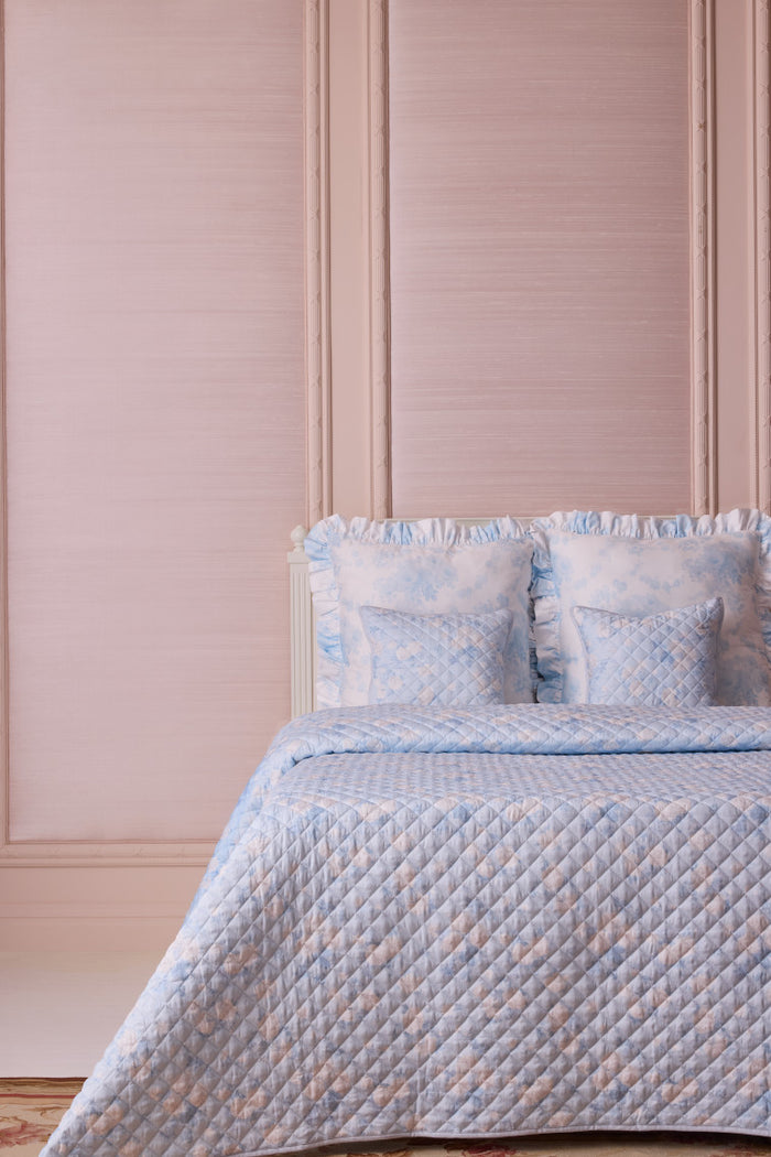 Floral Printed Quilt - WHISPER BLUE