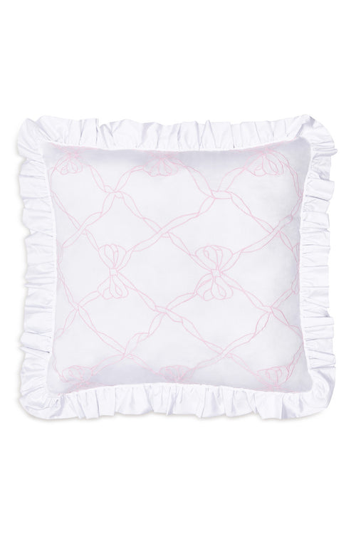 Embroidered Ruffle Euro Pillow - ROSEWATER