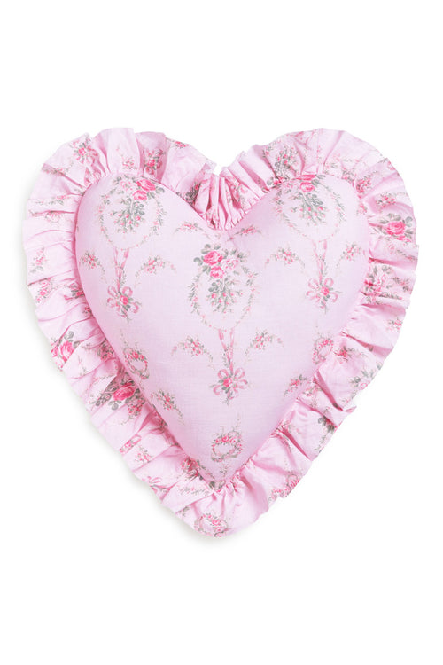 Heart Shape Festive Ruffle Pillow -BALLET MEADOW