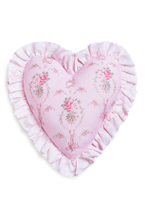 Heart Shape Festive Ruffle Pillow -BALLET MEADOW