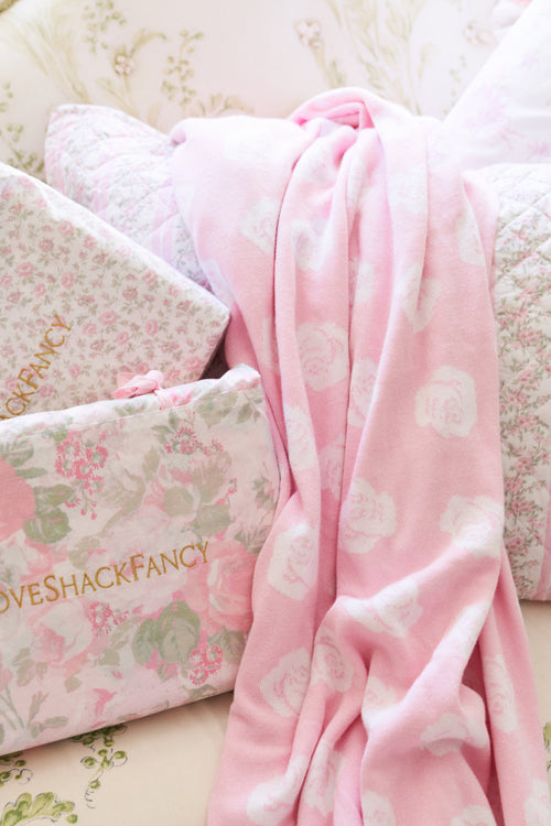 Rose Jacquard Blanket -PINK