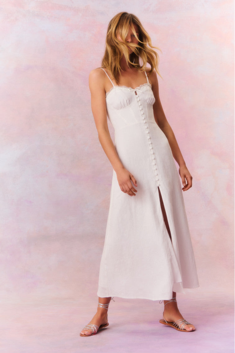 Linella Linen Smocked Maxi Dress