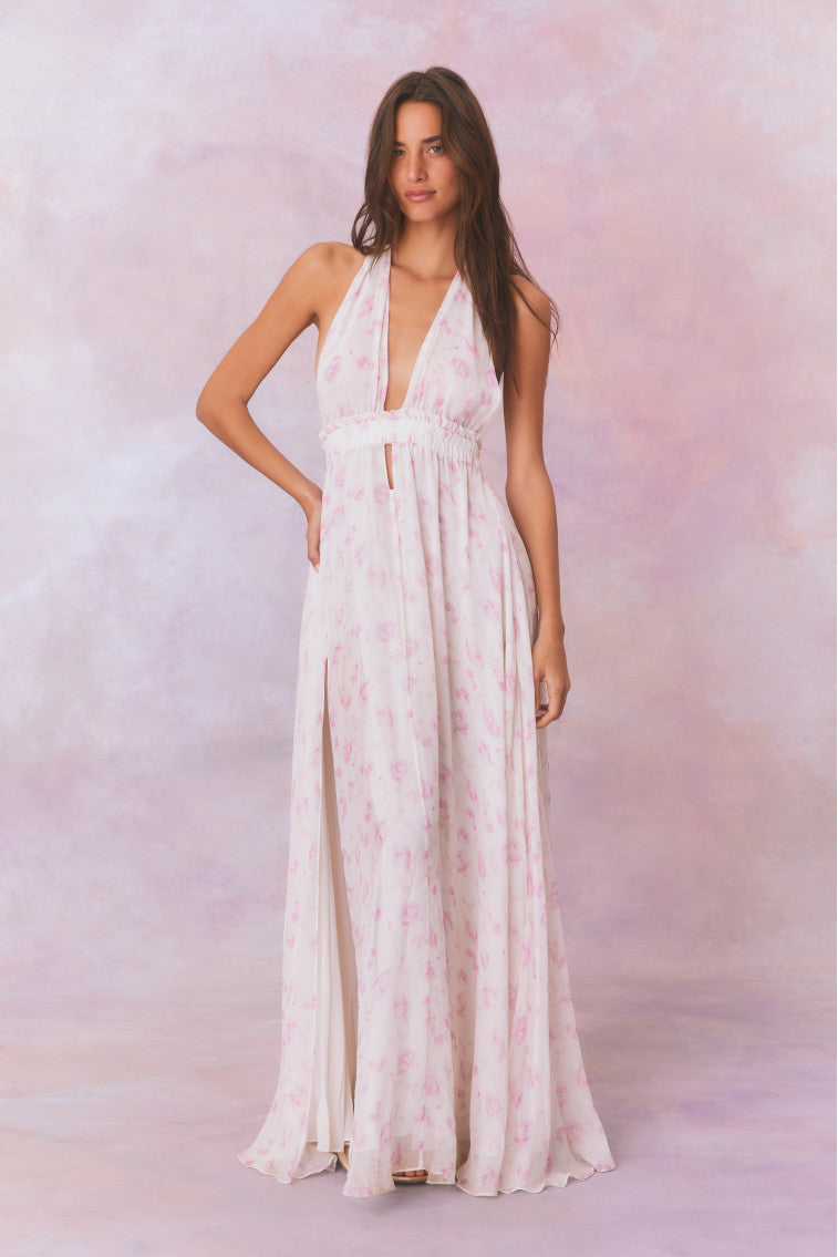 Love Fragrance Halter Maxi Dress