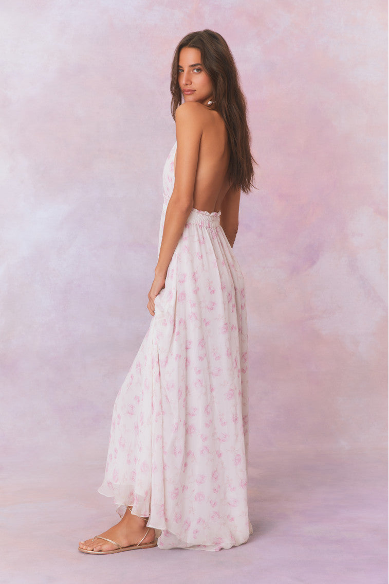 Love Fragrance Halter Maxi Dress