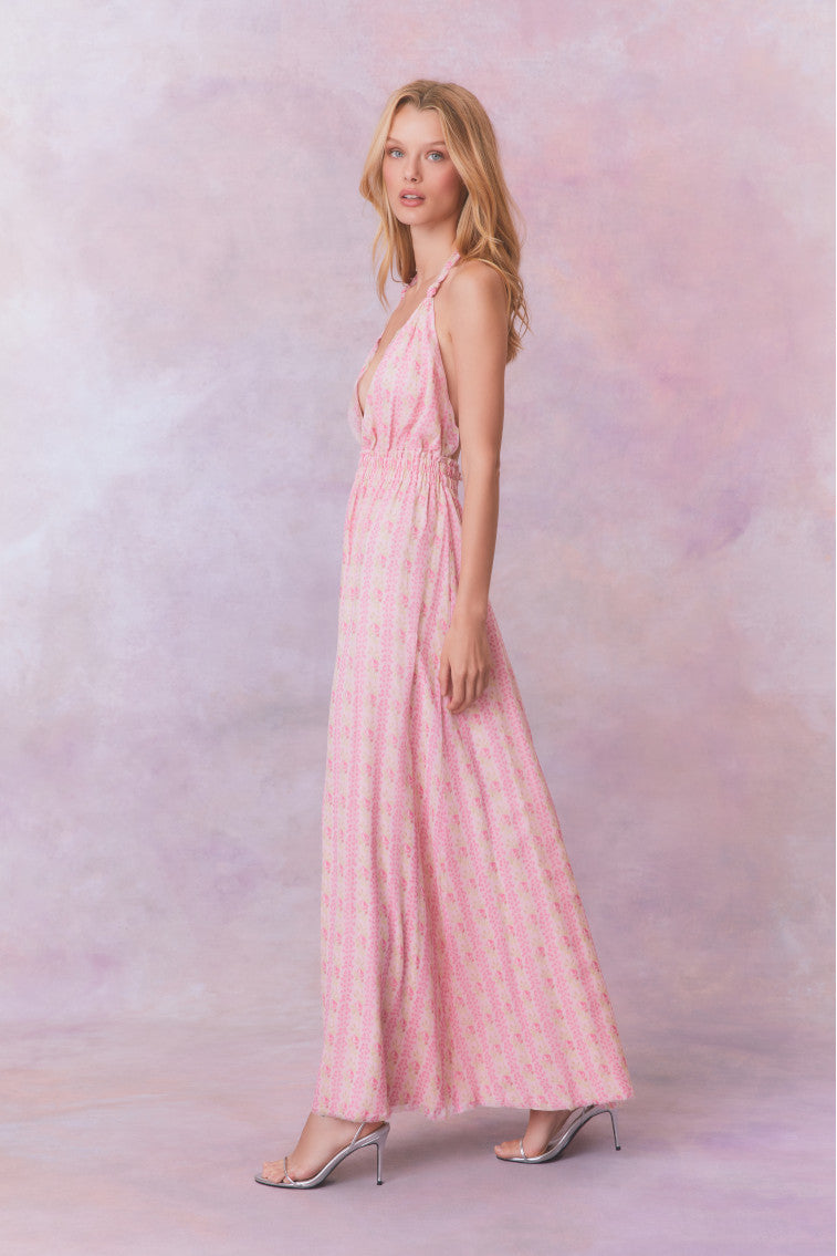 Love Fragrance Halter Maxi Dress