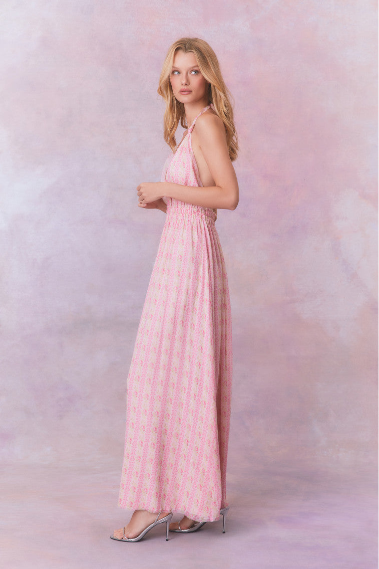 Love Fragrance Halter Maxi Dress