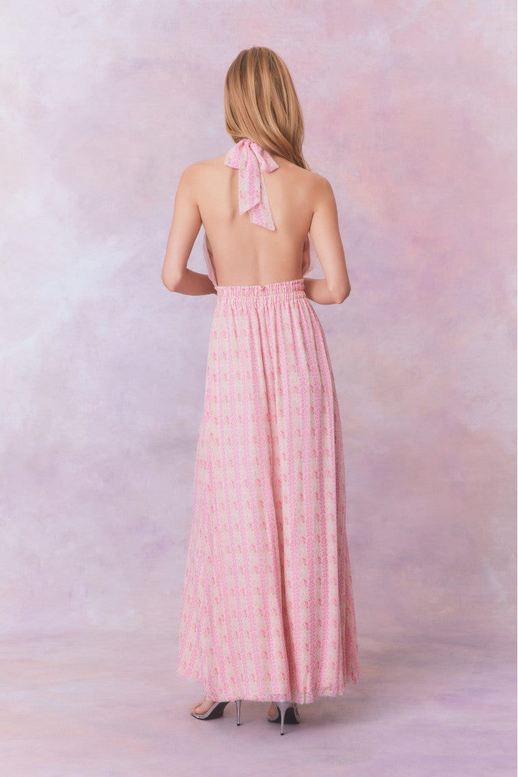 Love Fragrance Halter Maxi Dress