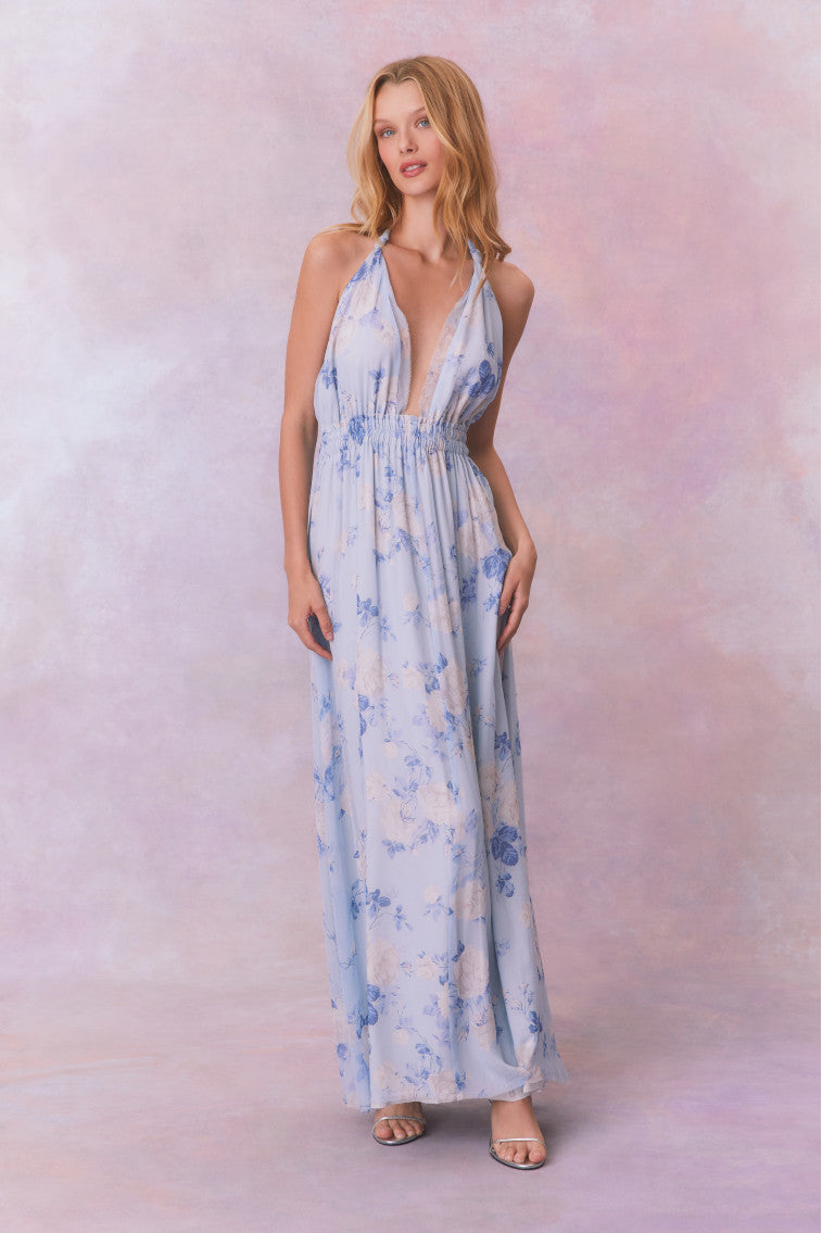 Love Fragrance Halter Maxi Dress