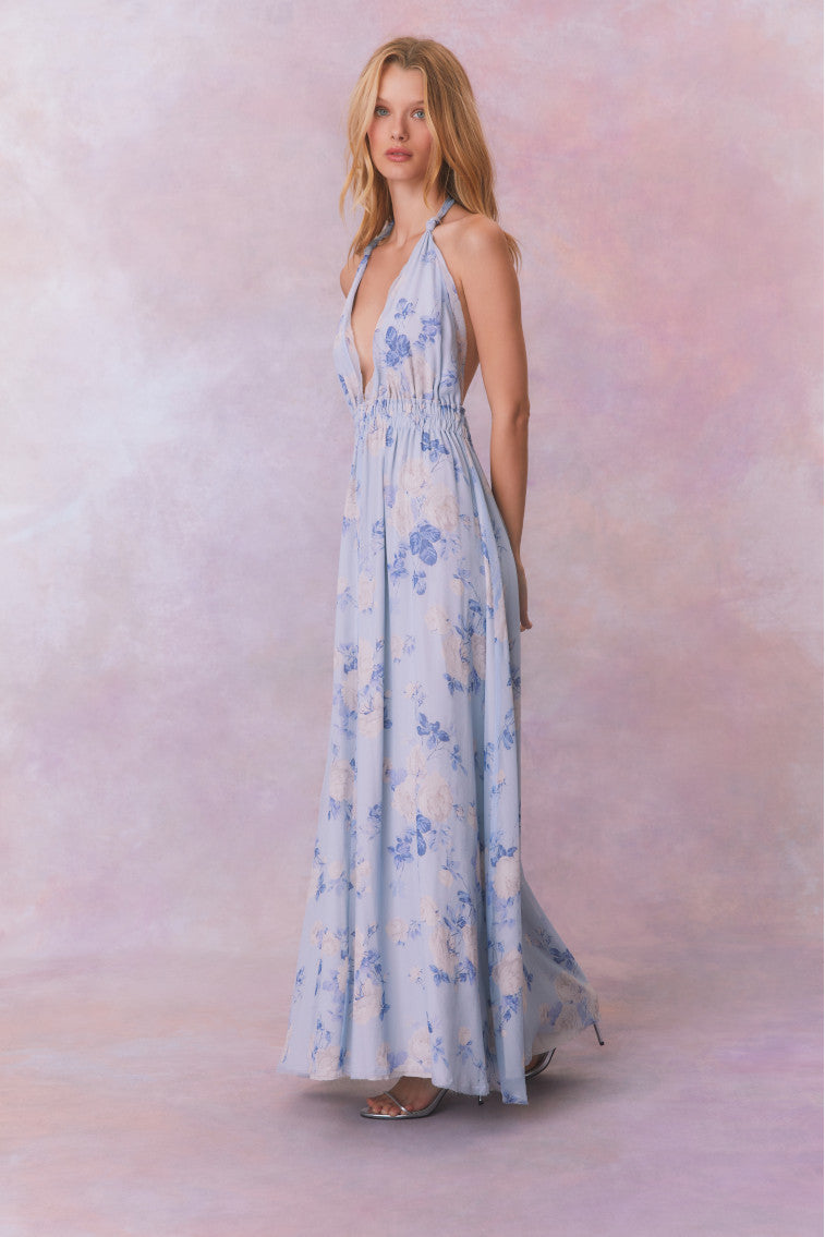 Love Fragrance Halter Maxi Dress