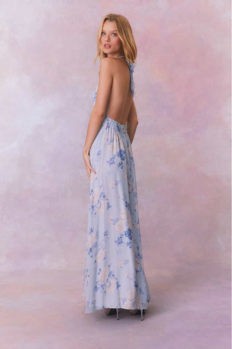 Love Fragrance Halter Maxi Dress