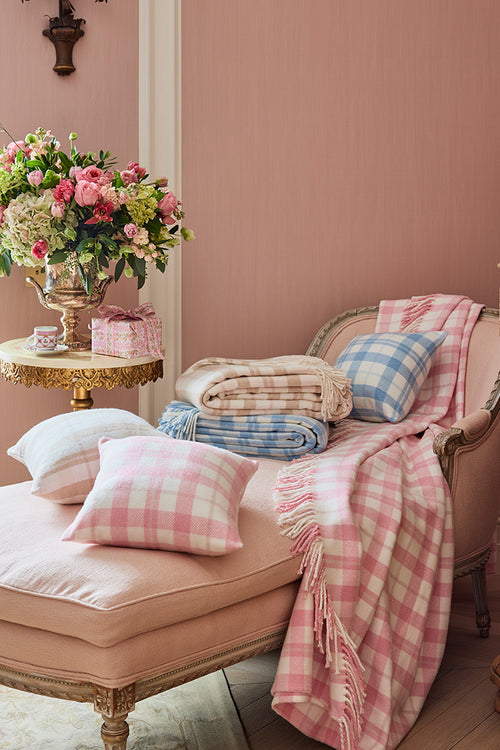 Melodina Plaid Pillow - PINK