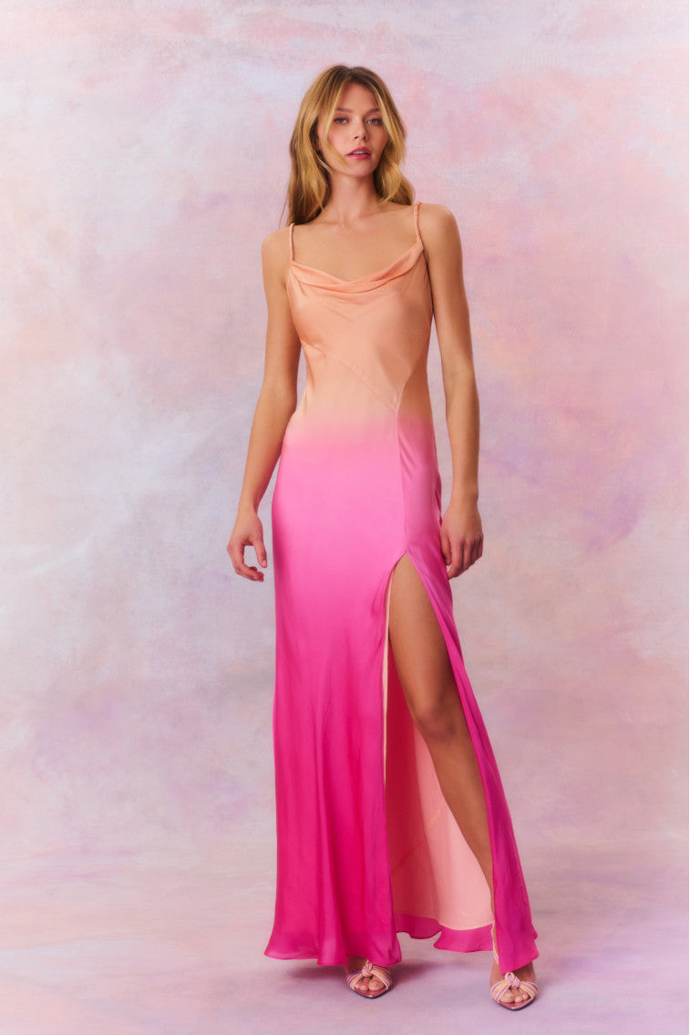 Nadine Ombre Silk Chiffon Maxi Dress