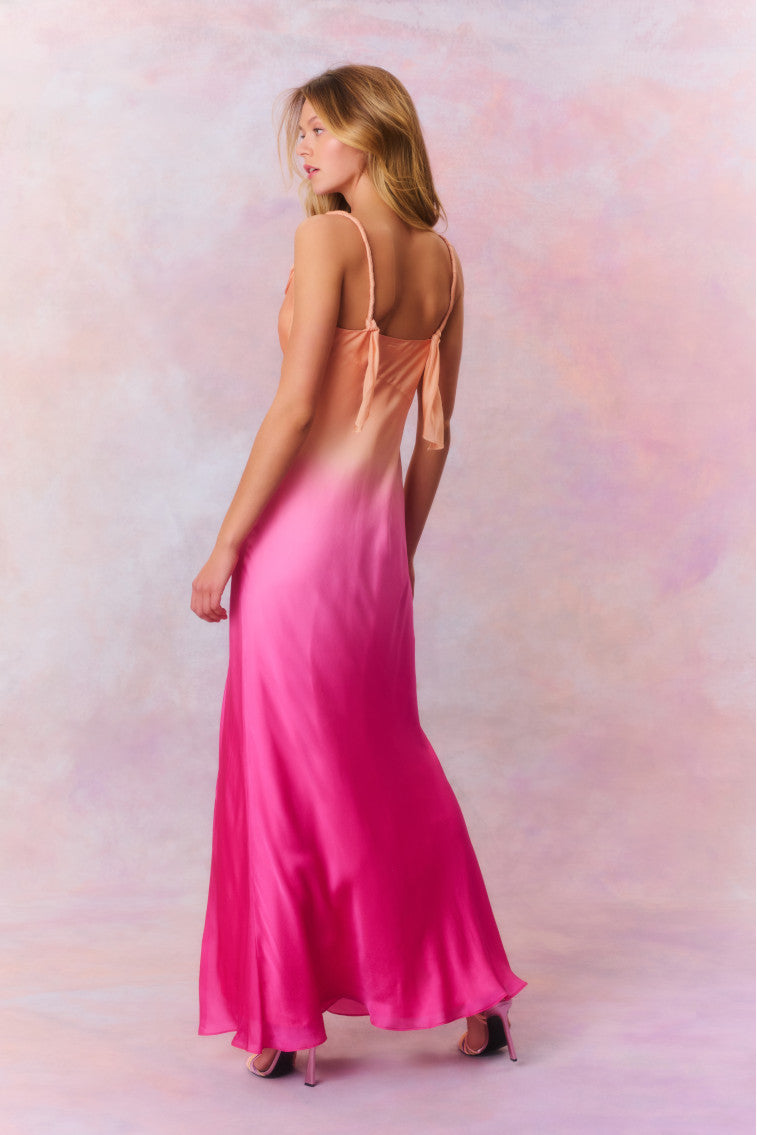 Nadine Ombre Silk Chiffon Maxi Dress