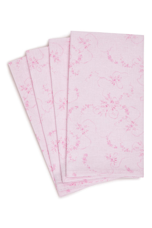 Vintage-Inspired Linen Napkins - Set of 4 - SUBTLE PINK