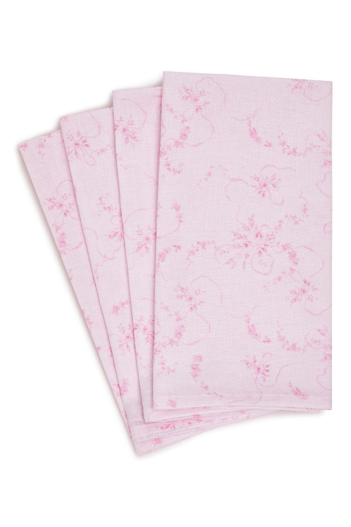 Vintage-Inspired Linen Napkins - Set of 4 - SUBTLE PINK