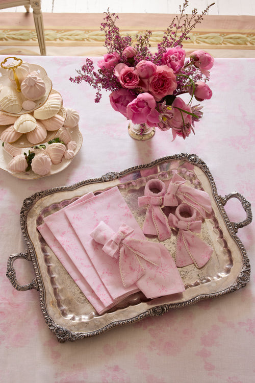 Bow Napkin Rings - Set of 4 - SUBTLE PINK