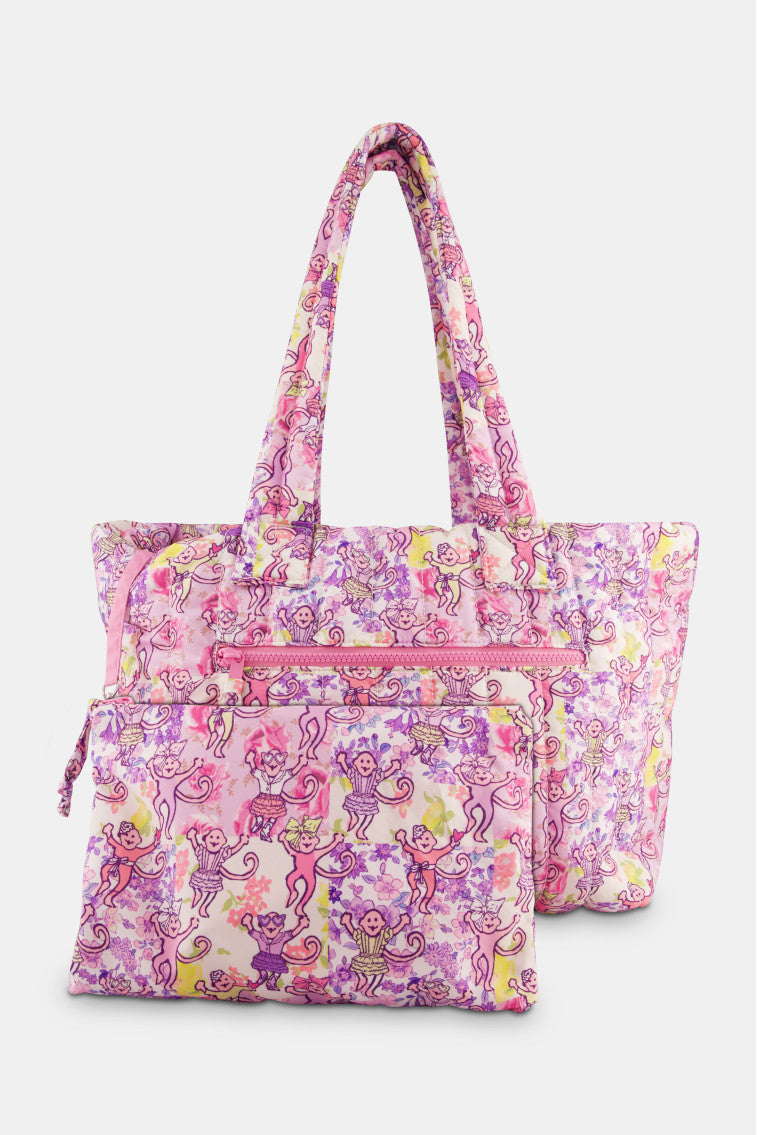 Preppy Patchwork Large Quilted Tote