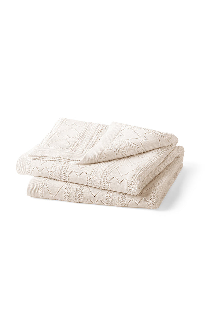 Pointelle Throw Blanket - WHISPER WHITE